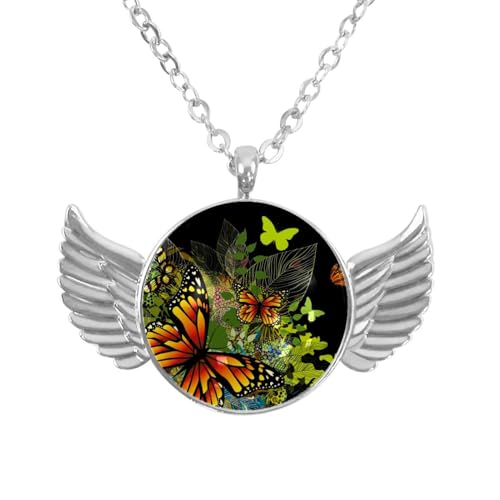 Luoweisi Engelsflügel-Halskette mit süßem Dinosaurier, Zinklegierung, Schmuck, Geschenke für Männer und Frauen, Einheitsgröße, Aluminiumlegierung, Kein Edelstein von Luoweisi