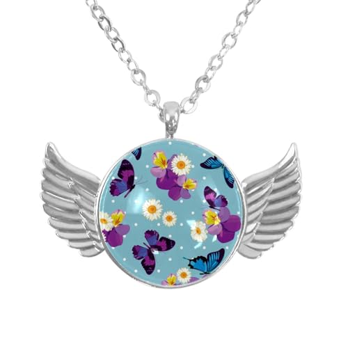Luoweisi Engelsflügel-Halskette mit süßem Dinosaurier, Zinklegierung, Schmuck, Geschenke für Männer und Frauen, Einheitsgröße, Aluminiumlegierung, Kein Edelstein von Luoweisi