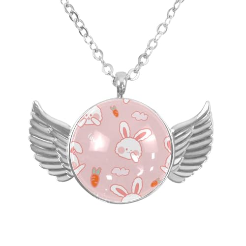 Luoweisi Engelsflügel-Halskette mit süßem Dinosaurier, Zinklegierung, Schmuck, Geschenke für Männer und Frauen, Einheitsgröße, Aluminiumlegierung, Kein Edelstein von Luoweisi