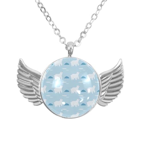 Luoweisi Engelsflügel-Halskette mit süßem Dinosaurier, Zinklegierung, Schmuck, Geschenke für Männer und Frauen, Einheitsgröße, Aluminiumlegierung, Kein Edelstein von Luoweisi