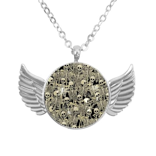 Luoweisi Engelsflügel-Halskette mit tropischer Giraffe, Zinklegierung, Schmuck, Geschenke für Männer und Frauen, Einheitsgröße, Aluminiumlegierung, Kein Edelstein von Luoweisi