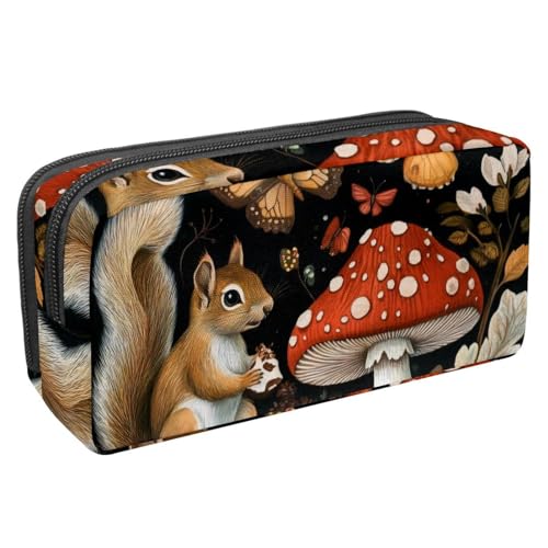 Luoweisi Federmäppchen, großes Fassungsvermögen, Stifteetui, Schreibwaren-Organizer, multifunktionales Federmäppchen für Bürobedarf, Aufbewahrung, Weihnachten, Eichhörnchen, verschneit, Mehrfarbig 17, von Luoweisi