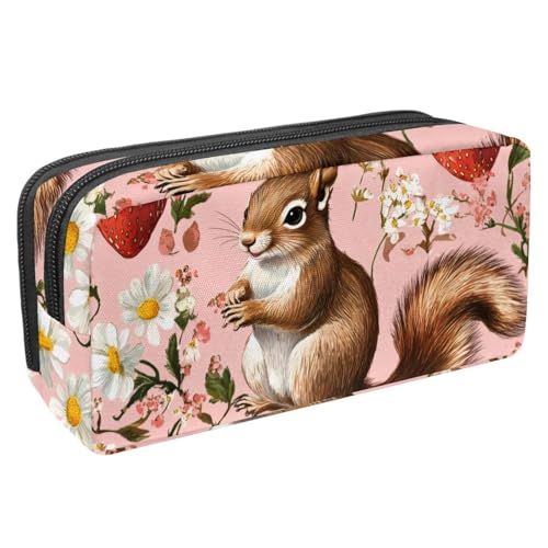Luoweisi Federmäppchen, großes Fassungsvermögen, Stifteetui, Schreibwaren-Organizer, multifunktionales Federmäppchen für Bürobedarf, Aufbewahrung, Weihnachten, Eichhörnchen, verschneit, Mehrfarbig 20, von Luoweisi