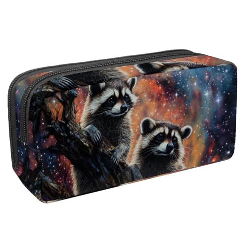 Luoweisi Federmäppchen, großes Fassungsvermögen, Stifteetui, Schreibwaren-Organizer, multifunktionales Federmäppchen für Bürobedarf, Aufbewahrung, Weihnachten, Hirsch, Vögel, Wald, Mehrfarbig 17, von Luoweisi