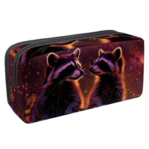 Luoweisi Federmäppchen, großes Fassungsvermögen, Stifteetui, Schreibwaren-Organizer, multifunktionales Federmäppchen für Bürobedarf, Aufbewahrung, Weihnachten, Hirsch, Vögel, Wald, Mehrfarbig 19, von Luoweisi