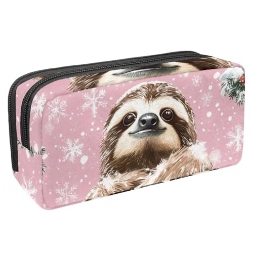 Luoweisi Federmäppchen, großes Fassungsvermögen, Stifteetui, Schreibwaren-Organizer, multifunktionales Federmäppchen für Bürobedarf, Aufbewahrung, Weihnachten, Hirsch, Vögel, Wald, Mehrfarbig 5, von Luoweisi