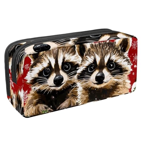 Luoweisi Federmäppchen, großes Fassungsvermögen, Stifteetui, Schreibwaren-Organizer, multifunktionales Federmäppchen für Bürobedarf, Aufbewahrung, Weihnachten, Hirsch, Vögel, Wald, Mehrfarbig 16, von Luoweisi