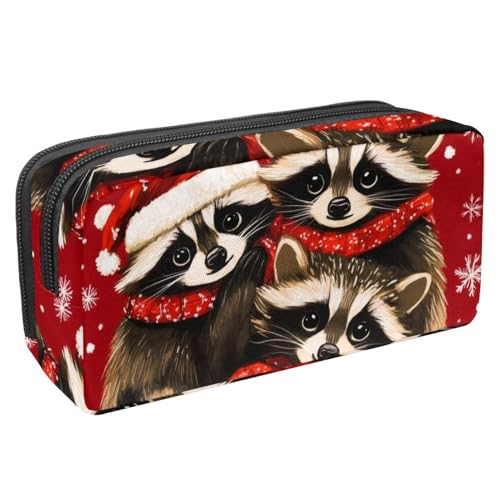 Luoweisi Federmäppchen, großes Fassungsvermögen, Stifteetui, Schreibwaren-Organizer, multifunktionales Federmäppchen für Bürobedarf, Aufbewahrung, Weihnachten, Hirsch, Vögel, Wald, Mehrfarbig 6, von Luoweisi