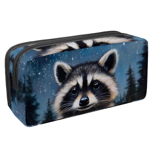 Luoweisi Federmäppchen, großes Fassungsvermögen, Stifteetui, Schreibwaren-Organizer, multifunktionales Federmäppchen für Bürobedarf, Aufbewahrung, Weihnachten, Hirsch, Vögel, Wald, Mehrfarbig 15, von Luoweisi