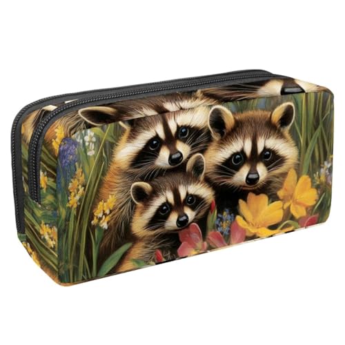 Luoweisi Federmäppchen, großes Fassungsvermögen, Stifteetui, Schreibwaren-Organizer, multifunktionales Federmäppchen für Bürobedarf, Aufbewahrung, Weihnachten, Hirsch, Vögel, Wald, Mehrfarbig 14, von Luoweisi