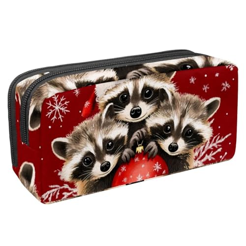 Luoweisi Federmäppchen, großes Fassungsvermögen, Stifteetui, Schreibwaren-Organizer, multifunktionales Federmäppchen für Bürobedarf, Aufbewahrung, Weihnachten, Hirsch, Vögel, Wald, Mehrfarbig 7, von Luoweisi