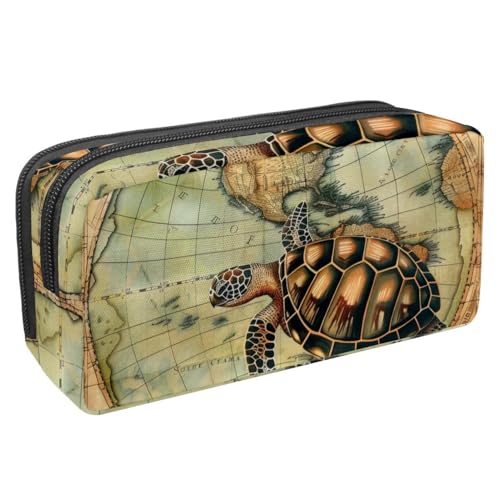 Luoweisi Federmäppchen, großes Fassungsvermögen, Stifteetui, Schreibwaren-Organizer, multifunktionales Federmäppchen für Bürobedarf, Aufbewahrung, lustige Katze, die Dinosaurier-Nebel reitet, von Luoweisi