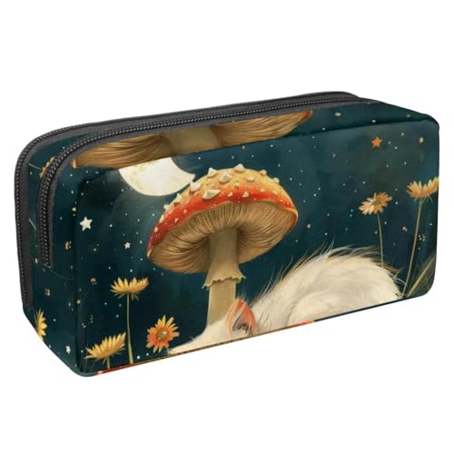 Luoweisi Federmäppchen, großes Fassungsvermögen, Stifteetui, Schreibwaren-Organizer, multifunktionales Federmäppchen für Bürobedarf, Aufbewahrung, lustige Katze, die Dinosaurier-Nebel reitet, von Luoweisi