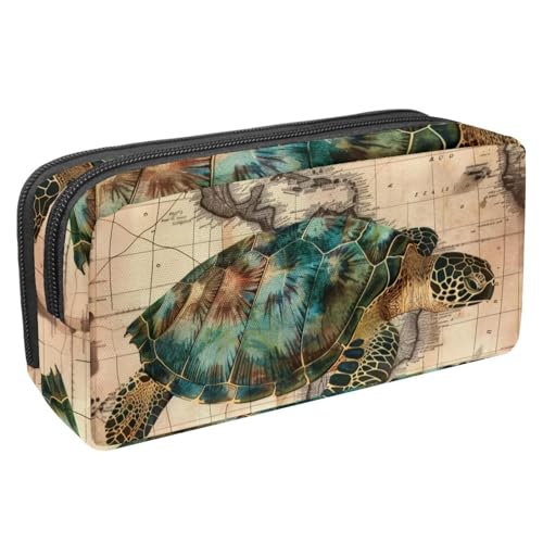 Luoweisi Federmäppchen, großes Fassungsvermögen, Stifteetui, Schreibwaren-Organizer, multifunktionales Federmäppchen für Bürobedarf, Aufbewahrung, lustige Katze, die Dinosaurier-Nebel reitet, von Luoweisi