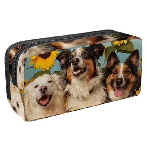 Luoweisi Federmäppchen, großes Fassungsvermögen, Stifteetui, Schreibwaren-Organizer, multifunktionales Federmäppchen für Bürobedarf, Aufbewahrung, lustige Katze, die Dinosaurier-Nebel reitet, von Luoweisi