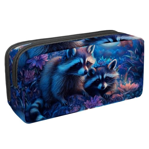 Luoweisi Federmäppchen mit großem Fassungsvermögen, Stifteetui, Schreibwaren-Organizer, multifunktionales Federmäppchen für Bürobedarf, Aufbewahrung, Weihnachten, Waschbär, Winter, Mehrfarbig 16, von Luoweisi