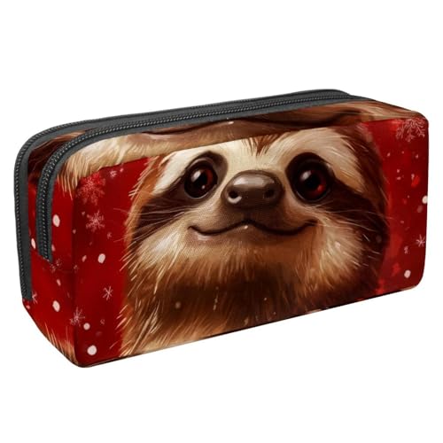 Luoweisi Federmäppchen mit großem Fassungsvermögen, Stifteetui, Schreibwaren-Organizer, multifunktionales Federmäppchen für Bürobedarf, Aufbewahrung, Weihnachten, Waschbär, Winter, Mehrfarbig 6, von Luoweisi
