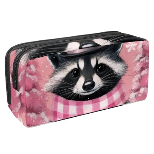 Luoweisi Federmäppchen mit großem Fassungsvermögen, Stifteetui, Schreibwaren-Organizer, multifunktionales Federmäppchen für Bürobedarf, Aufbewahrung, Weihnachten, Waschbär, Winter, Mehrfarbig 3, von Luoweisi