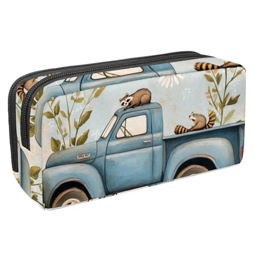 Luoweisi Federmäppchen mit großem Fassungsvermögen, Stifteetui, Schreibwaren-Organizer, multifunktionales Federmäppchen für Bürobedarf, Aufbewahrung, Weihnachten, Waschbär, Winter, Mehrfarbig 7, von Luoweisi