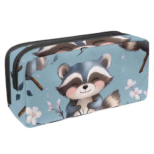 Luoweisi Federmäppchen mit großem Fassungsvermögen, Stifteetui, Schreibwaren-Organizer, multifunktionales Federmäppchen für Bürobedarf, Aufbewahrung, Weihnachten, Waschbär, Winter, Mehrfarbig 15, von Luoweisi