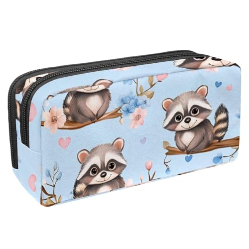 Luoweisi Federmäppchen mit großem Fassungsvermögen, Stifteetui, Schreibwaren-Organizer, multifunktionales Federmäppchen für Bürobedarf, Aufbewahrung, Weihnachten, Waschbär, Winter, Mehrfarbig 13, von Luoweisi