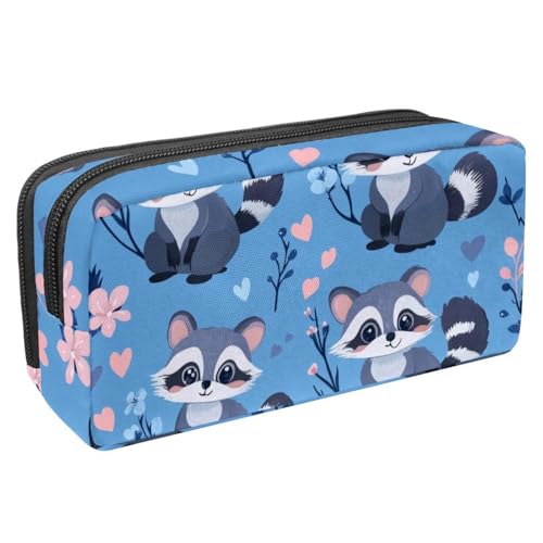 Luoweisi Federmäppchen mit großem Fassungsvermögen, Stifteetui, Schreibwaren-Organizer, multifunktionales Federmäppchen für Bürobedarf, Aufbewahrung, Weihnachten, Waschbär, Winter, Mehrfarbig 20, von Luoweisi