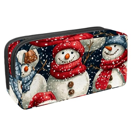 Luoweisi Federmäppchen mit großem Fassungsvermögen, Stiftemäppchen, Schreibwaren-Organizer, multifunktionales Federmäppchen für Bürobedarf, Aufbewahrung, Weihnachten, Schneemann, Süßigkeiten, von Luoweisi