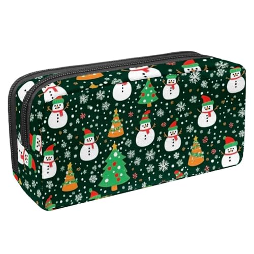 Luoweisi Federmäppchen mit großem Fassungsvermögen, Stiftemäppchen, Schreibwaren-Organizer, multifunktionales Federmäppchen für Bürobedarf, Aufbewahrung, Weihnachten, Schneemann, Süßigkeiten, von Luoweisi