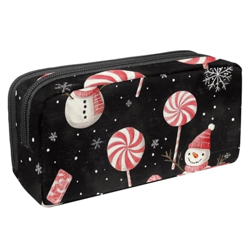 Luoweisi Federmäppchen mit großem Fassungsvermögen, Stiftemäppchen, Schreibwaren-Organizer, multifunktionales Federmäppchen für Bürobedarf, Aufbewahrung, Weihnachten, Schneemann, Süßigkeiten, von Luoweisi
