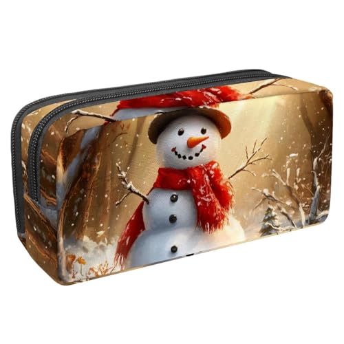 Luoweisi Federmäppchen mit großem Fassungsvermögen, Stiftemäppchen, Schreibwaren-Organizer, multifunktionales Federmäppchen für Bürobedarf, Aufbewahrung, Weihnachten, Schneemann, Vogel, Mehrfarbig 7, von Luoweisi