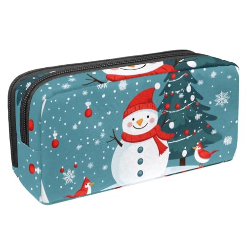 Luoweisi Federmäppchen mit großem Fassungsvermögen, Stiftemäppchen, Schreibwaren-Organizer, multifunktionales Federmäppchen für Bürobedarf, Aufbewahrung, Weihnachten, Schneemann, Vogel, Mehrfarbig 13, von Luoweisi