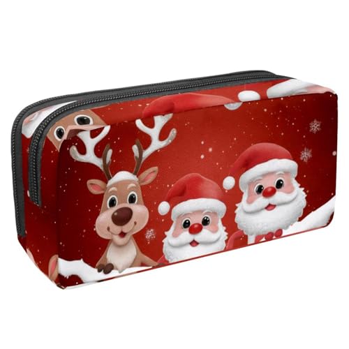 Luoweisi Federmäppchen mit großem Fassungsvermögen, Stiftemäppchen, Schreibwaren-Organizer, multifunktionales Federmäppchen für Bürobedarf, Aufbewahrung, Weihnachten, Schneemann, Vogel, Mehrfarbig 2, von Luoweisi