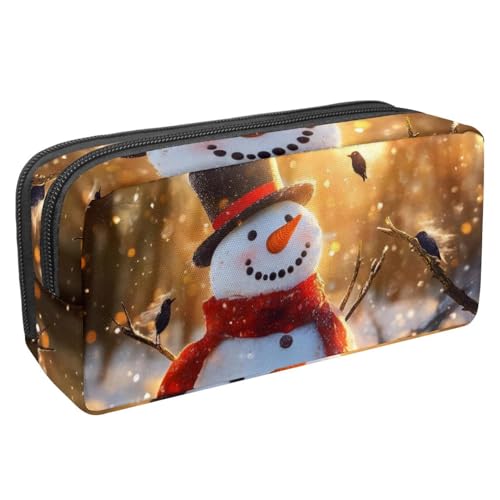 Luoweisi Federmäppchen mit großem Fassungsvermögen, Stiftemäppchen, Schreibwaren-Organizer, multifunktionales Federmäppchen für Bürobedarf, Aufbewahrung, Weihnachten, Schneemann, Vogel, Mehrfarbig 1, von Luoweisi
