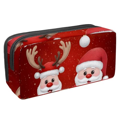 Luoweisi Federmäppchen mit großem Fassungsvermögen, Stiftemäppchen, Schreibwaren-Organizer, multifunktionales Federmäppchen für Bürobedarf, Aufbewahrung, Weihnachten, Schneemann, Vogel, Mehrfarbig 4, von Luoweisi