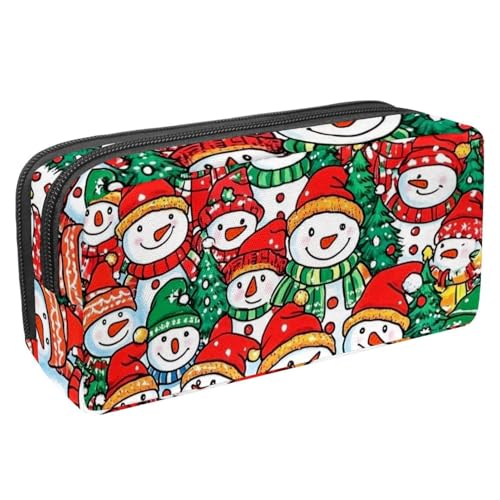 Luoweisi Federmäppchen mit großem Fassungsvermögen, Stiftemäppchen, Schreibwaren-Organizer, multifunktionales Federmäppchen für Bürobedarf, Aufbewahrung, Weihnachten, Süßigkeiten, Schneemann, von Luoweisi