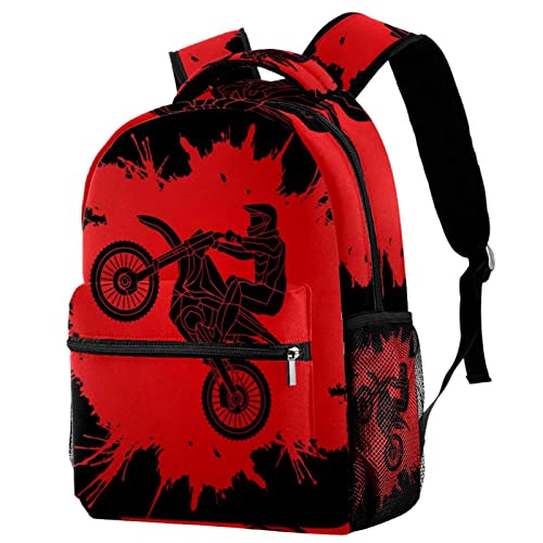 Luoweisi Steam Trains Schulranzen Schulrucksack für Jungen Rucksack Bookbag Reiserucksack, Motorfahrer, One size von Luoweisi