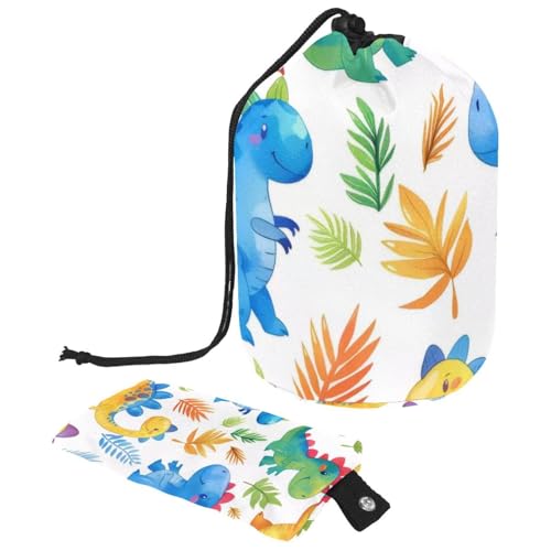 Make-up-Tasche mit Kordelzug, große Kapazität, Reise-Kosmetiktasche mit kleinem Reißverschluss, tragbar, faule Kulturbeutel, Geschenke für Frauen, Dinosaurier, Mehrfarbig 1, Einheitsgröße, von Luoweisi