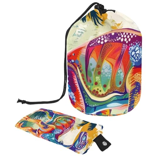 Make-up-Tasche mit Kordelzug, große Kapazität, Reise-Kosmetiktasche mit kleinem Reißverschluss, tragbar, faule Kulturbeutel, Geschenke für Frauen, Dinosaurier, Mehrfarbig 15, Einheitsgröße, von Luoweisi