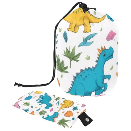 Make-up-Tasche mit Kordelzug, große Kapazität, Reise-Kosmetiktasche mit kleinem Reißverschluss, tragbar, faule Kulturbeutel, Geschenke für Frauen, Dinosaurier, Mehrfarbig 16, Einheitsgröße, von Luoweisi