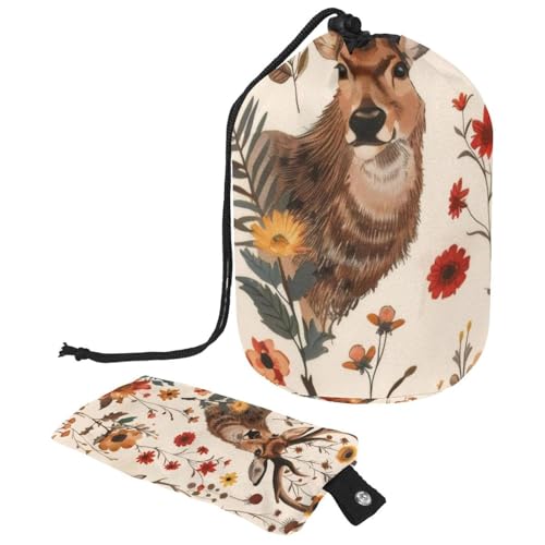 Make-up-Tasche mit Kordelzug, große Kapazität, Reise-Kosmetiktasche mit kleinem Reißverschluss, tragbar, faule Kulturbeutel, Geschenke für Frauen, Dinosaurier, Mehrfarbig 6, Einheitsgröße, von Luoweisi