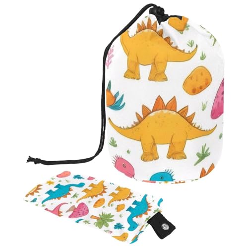 Make-up-Tasche mit Kordelzug, große Kapazität, Reise-Kosmetiktasche mit kleinem Reißverschluss, tragbar, faule Kulturbeutel, Geschenke für Frauen, Dinosaurier-Baum, Mehrfarbig 8, Einheitsgröße, von Luoweisi