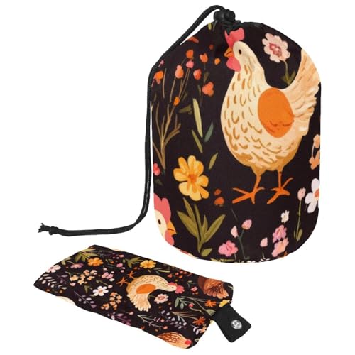 Make-up-Tasche mit Kordelzug, große Kapazität, Reise-Kosmetiktasche mit kleinem Reißverschluss, tragbar, faule Kulturbeutel, Geschenke für Frauen, Eulen, Weihnachten, Mehrfarbig 13, Einheitsgröße, von Luoweisi