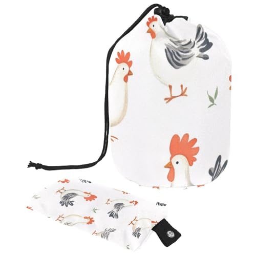 Make-up-Tasche mit Kordelzug, große Kapazität, Reise-Kosmetiktasche mit kleinem Reißverschluss, tragbar, faule Kulturbeutel, Geschenke für Frauen, Eulen, Weihnachten, Mehrfarbig 14, Einheitsgröße, von Luoweisi