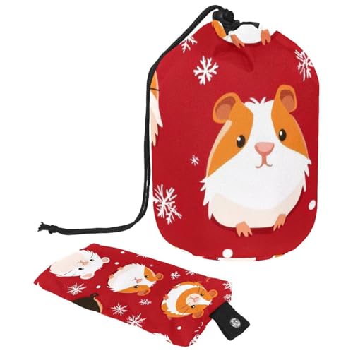 Make-up-Tasche mit Kordelzug, große Kapazität, Reise-Kosmetiktasche mit kleinem Reißverschluss, tragbar, faule Kulturbeutel, Geschenke für Frauen, Meerschweinchen, Weihnachten, Mehrfarbig 17, von Luoweisi