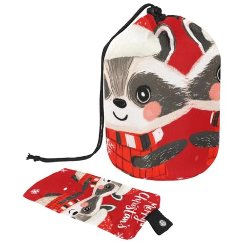 Make-up-Tasche mit Kordelzug, große Kapazität, Reise-Kosmetiktasche mit kleinem Reißverschluss, tragbar, faule Kulturbeutel, Geschenke für Frauen, Meerschweinchen, Weihnachten, Mehrfarbig 3, von Luoweisi