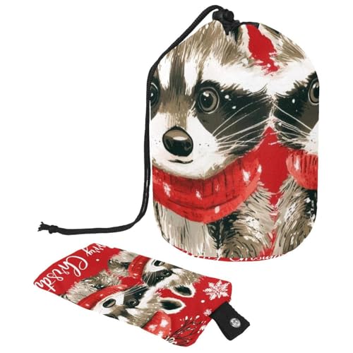 Make-up-Tasche mit Kordelzug, große Kapazität, Reise-Kosmetiktasche mit kleinem Reißverschluss, tragbar, faule Kulturbeutel, Geschenke für Frauen, Meerschweinchen, Weihnachten, Mehrfarbig 6, von Luoweisi