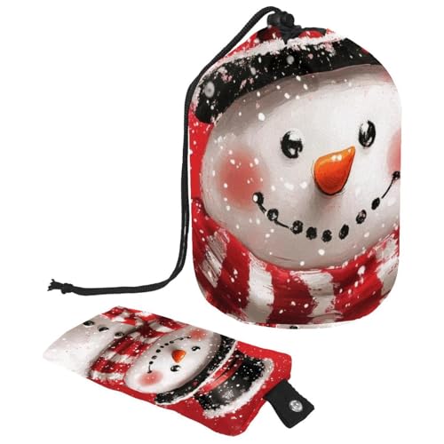 Make-up-Tasche mit Kordelzug, große Kapazität, Reise-Kosmetiktasche mit kleinem Reißverschluss, tragbar, faule Kulturbeutel, Geschenke für Frauen, Schneemann, Kardinal, Weihnachten, Mehrfarbig 10, von Luoweisi