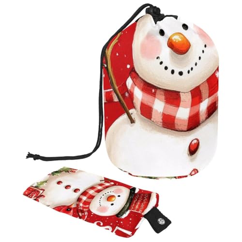 Make-up-Tasche mit Kordelzug, große Kapazität, Reise-Kosmetiktasche mit kleinem Reißverschluss, tragbar, faule Kulturbeutel, Geschenke für Frauen, Schneemann, Kardinal, Weihnachten, Mehrfarbig 20, von Luoweisi