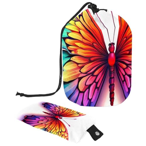 Make-up-Tasche mit Kordelzug, große Kapazität, Reise-Kosmetiktasche mit kleinem Reißverschluss, tragbar, faule Kulturbeutel, Geschenke für Frauen, Weihnachts-Rentiere, Schneeflocken, Mehrfarbig 5, von Luoweisi