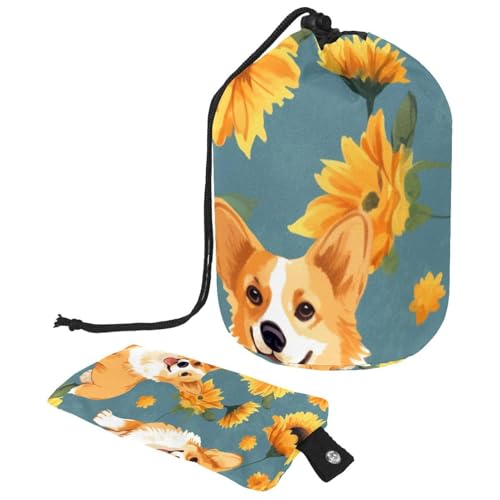 Make-up-Tasche mit Kordelzug, große Kapazität, Reise-Kosmetiktasche mit kleinem Reißverschluss, tragbar, faule Kulturbeutel, Geschenke für Frauen, Weihnachts-Rentiere, Schneeflocken, Mehrfarbig 13, von Luoweisi